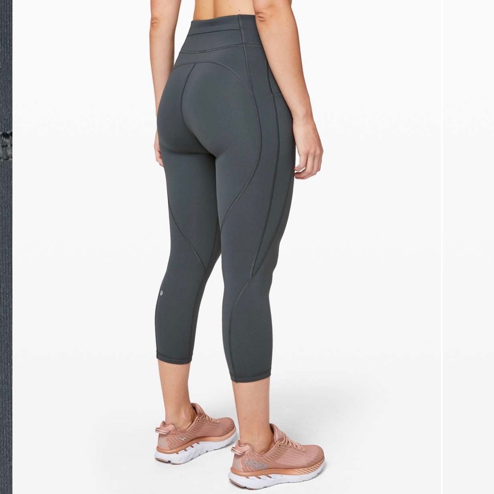 Lululemon Tome to Sweat crop 23” Melanite sz 8